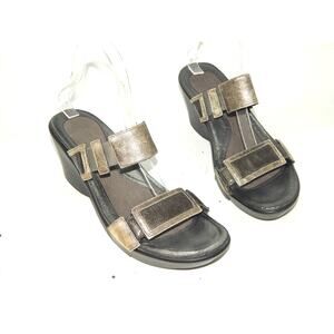 NAOT Treasure Women Wedge Heel Sandal  Size 41 Metallic